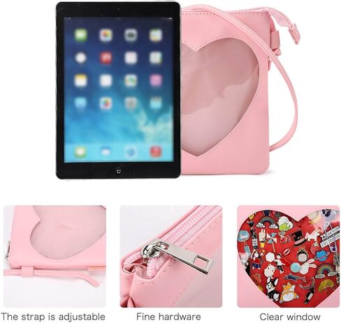 حقيبة STEAMEDBUN Ita حقيبة كروس على شكل قلب صغيرة بمحفظة Ita حقيبة دبوس للرسوم المتحركة in Kuwait