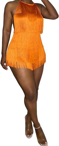 MESLIMA المرأة مثير هامش بلا أكمام الرسن عارية الذراعين Bodycon ارتداءها قطعة واحدة كامي بذلة نادي رومبير in Kuwait