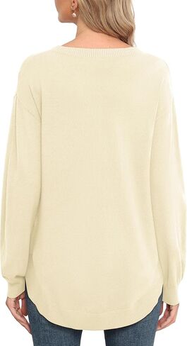 GRECERELLE Womens Long Sleeve Lightweight Crewneck Sweater Tops Casual Soft Knit Pullover Jumper in Kuwait