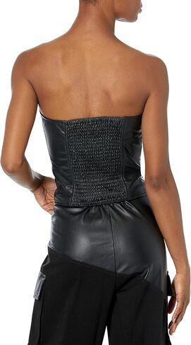 Romeo Hunte x The Drop Women's Black Faux Leather Corset in Saudi Arabia