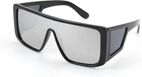 FEISEDY Rectangle Oversized Shield Sunglasses for Women Men Futuristic Rectangula Flat Top One Piece Shades B9037 in Saudi Arabia