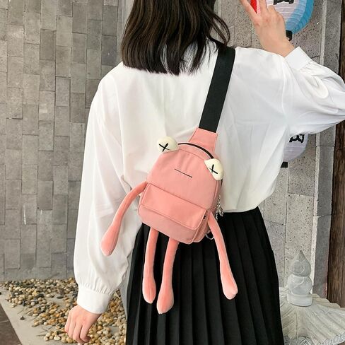 VIVUHTCC الضفدع حقيبة رافعة للنساء الرجال Crossbody حقائب كتف لطيف حقيبة صدر للرجال عادية حقيبة ظهر ذات حمالة السفر التنزه Daypack in Kuwait