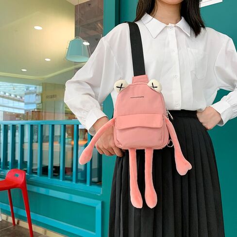 VIVUHTCC الضفدع حقيبة رافعة للنساء الرجال Crossbody حقائب كتف لطيف حقيبة صدر للرجال عادية حقيبة ظهر ذات حمالة السفر التنزه Daypack in Kuwait