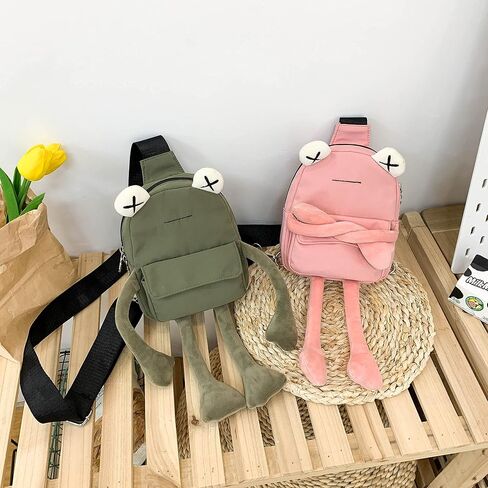 VIVUHTCC الضفدع حقيبة رافعة للنساء الرجال Crossbody حقائب كتف لطيف حقيبة صدر للرجال عادية حقيبة ظهر ذات حمالة السفر التنزه Daypack in Kuwait