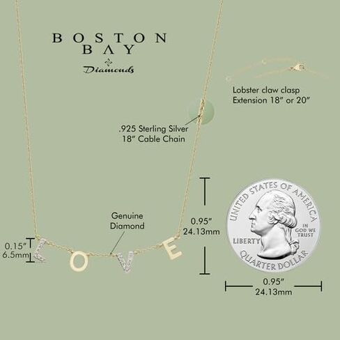 Boston Bay Diamonds Diamond Symbols of Love Pendant Necklaces for Women in .925 Sterling Silver - Choice of Style & Metal in Kuwait