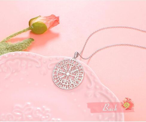 Alphm S925 Sterling Silver Large Compass Viking Pendant Necklace for Men Women Graduation Friendship Talisman Travel Jewelry in Kuwait