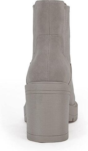 Syktkmx Womens Platform Chelsea Ankle Boots Lug Sole Chunky Block Heel Slip On Accordion High Top Western Booties in Kuwait