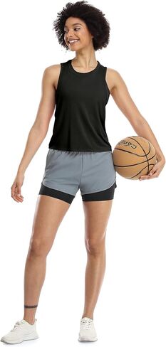 icyzone Workout Tank Tops for Women, Open Back Athletic Tanks, Yoga Crop Tops, Gym Fitness Shirts in Kuwait