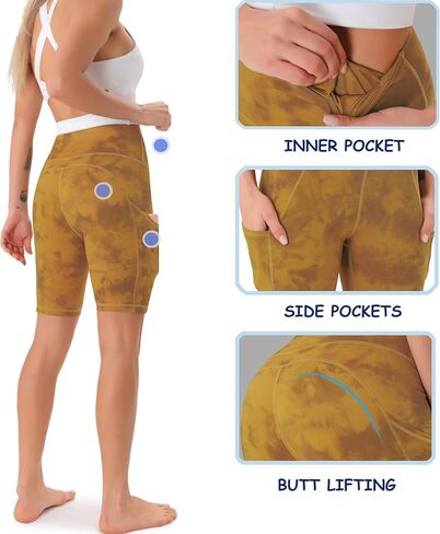 JOYSPELS سروال اليوغا مع جيوب طماق عالية الخصر للتمرين للنساء مع التحكم في البطن in Kuwait