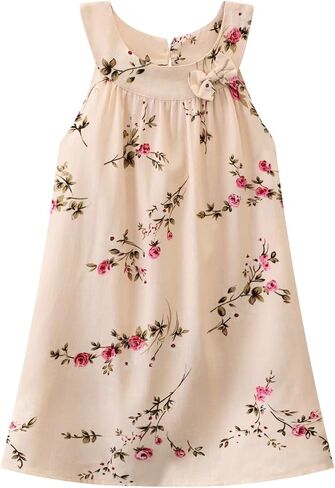 Girls Summer Hawaiian Dress Floral Halter Neck Cold Shoulder Sleeveless Beach Sundress 1-12 Years in Kuwait