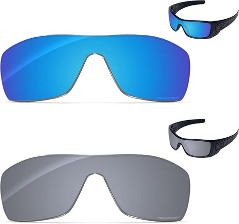 Tintart Performance Replacement Lenses Compatible with Oakley Batwolf OO9101 Polarized Etched - Value Pack in Kuwait