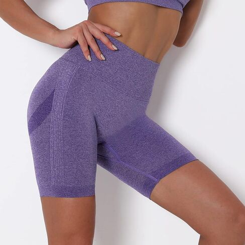 Juya Women's 3 Pack Butt Lifting Yoga Shorts Workout High Waist Tummy Control Ruched Booty Running Pants in Kuwait