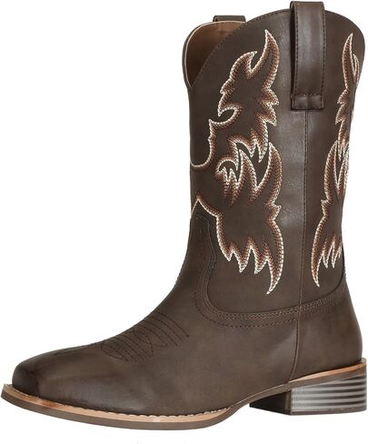 J's.o.l.e Cowboy Boots for Men Wide Square Toe Mid Calf Rodeo Country Western Boots in Saudi Arabia