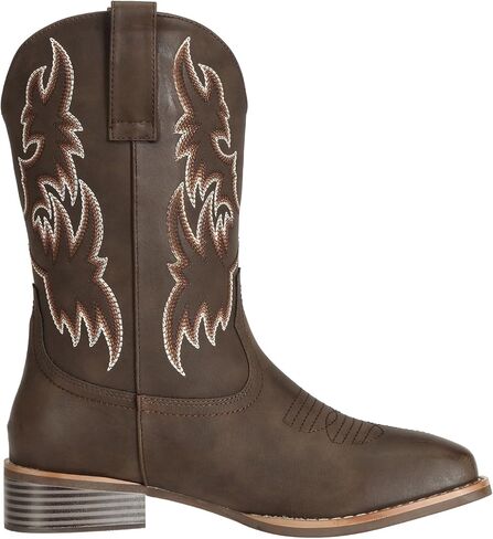 J's.o.l.e Cowboy Boots for Men Wide Square Toe Mid Calf Rodeo Country Western Boots in Saudi Arabia