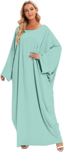 IDOPIP Abayas for Women Muslim Dress with Hijab, One-Piece Long Sleeve Islamic Prayer Dress with Khimar Jilbab Kaftan Clothes in Saudi Arabia