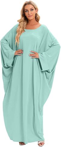 IDOPIP Abayas for Women Muslim Dress with Hijab, One-Piece Long Sleeve Islamic Prayer Dress with Khimar Jilbab Kaftan Clothes in Saudi Arabia