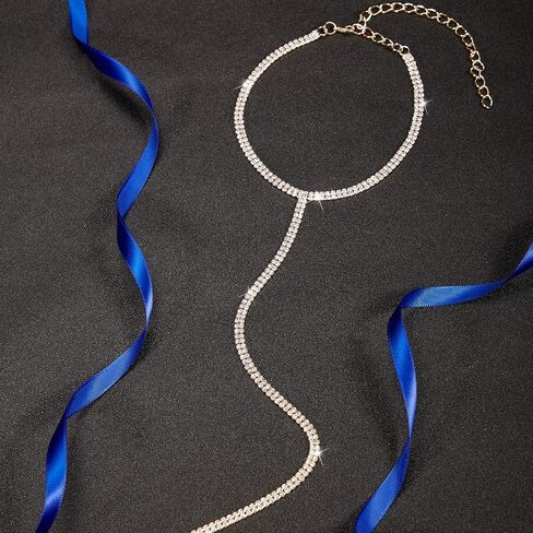 3 Pieces Layered Necklace Rhinestone Choker Layered Choker Necklace Double Crystal Fashion Multilayered Long Choker Necklaces Rhinestone Jewelry Necklace Chains for Women and Girls in Saudi Arabia