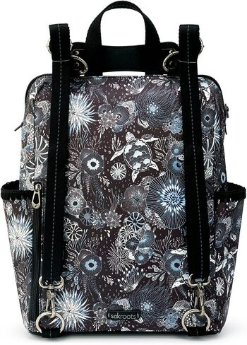 Sakroots Women's Loyola Backpack in Eco-Twill, Adjustable Crossbody Strap, Multifunctional Bag with Laptop Compartment, Convertible Purse, Indigo Spirit Desert, One Size in Kuwait