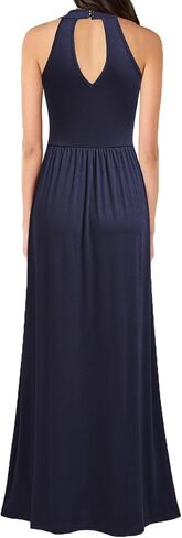 فستان WOOSEA نسائي برقبة عالية بدون أكمام وفضفاض طويل ماكسي كاجوال in Kuwait