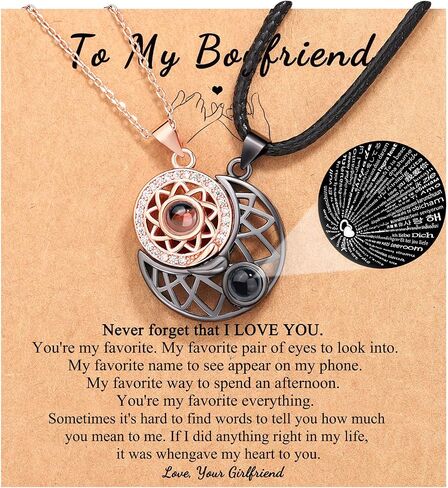 UPROMI Couple Necklace for Boyfriend/Girlfriend/Husband/Man/Soulmate, Anniversary Valentine's Day Gifts for Him Her in Kuwait