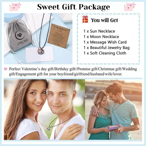 UPROMI Couple Necklace for Boyfriend/Girlfriend/Husband/Man/Soulmate, Anniversary Valentine's Day Gifts for Him Her in Kuwait
