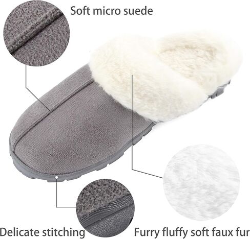 LUBOT Women's Fuzzy Slippers Furry Cozy Memory Foam Slippers Fluffy Plush Faux Fur Lined Anti-Skid House Shoes Indoor in Saudi Arabia