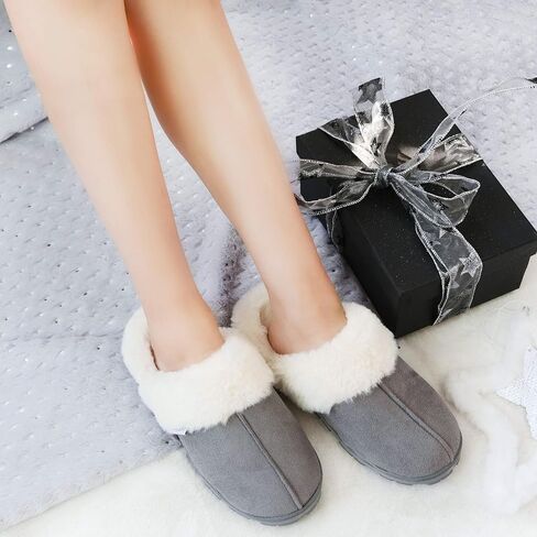 LUBOT Women's Fuzzy Slippers Furry Cozy Memory Foam Slippers Fluffy Plush Faux Fur Lined Anti-Skid House Shoes Indoor in Saudi Arabia