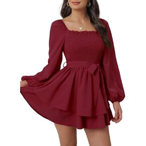 Zexxxy المرأة السروال القصير كم طويل Smocked المتدرج كشكش حللا قصيرة عطلة لطيف ملابس صغيرة S-XXL in Kuwait