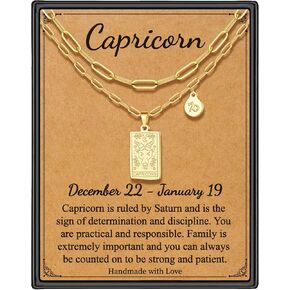 STORUP Zodiac Layered Necklaces for Women, Retro 12 Constellation Pendant Necklace for Women Girls, Tarot Card Necklace Jewelry Mothers Day Birthday Gift for Her in Saudi Arabia