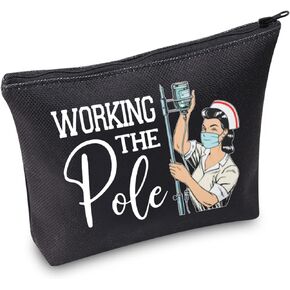 TOBGBE ER Nurse Gift Emergency Room Zipper Bag ICU Nurse Gift Appreciation Makeup Bag Nurse Graduation Gift (Working The Pole)