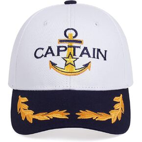 Yacht Hat Sailors Hat Nautical Marine Sailor Navy Hats Snapback Adjustable Sea Cap for Adult