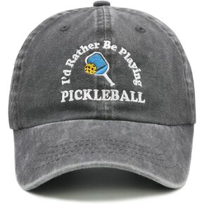 Waldeal Pickleball Hat, I'd Rather Be Playing Pickleball Baseball Cap, Adjustable Washed Baseball Cap for Men Women