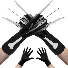 مخالب الذئب البلاستيكية المنبثقة بنقرة واحدة مع حزام معصم قابل للتعديل باللون الاسود من قطعتين، اسود، 10.8 × 4.5 × 1.77 انش in Kuwait