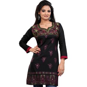 Maple Clothing Short Kurti Indian Tunic Top Women's Embroidered India Apparel in Kuwait