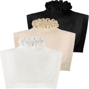 3 Pcs Detachable Collars for Women Ruffled Fake Turtleneck Dickey Collar Winter Mock Blouse Turtle Neck Fake Collar in Saudi Arabia