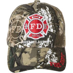 Fire Department First in Last Out Cap - Firefighter Gift - Embroidered Hat