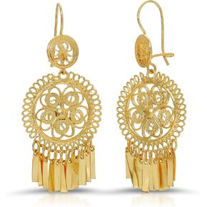 Folklorico Dance Traditional Mexican Gold Filigree Earrings, Full Flower Earrings, Day of the Dead, Mexican Earrings in Kuwait