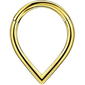 FANSING G23 Titanium Septum Jewelry 16g Teardrop Septum Rings for Women