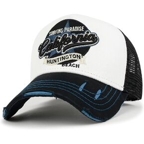 ililily Premium California Bear Embroidered Baseball Cap Vintage Trucker Hat in Kuwait