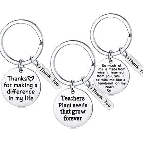 Teacher Appreciation Gift for Women, 3PCs Teacher Keychain Set, Jewelry Gift for Teachers, Birthday Gift for Teacher Gifts from Students (Style A)