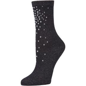 MeMoi Women's Rhinestone Cascade Shimmer Crew Sock in Saudi Arabia
