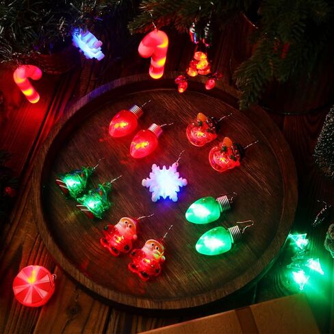 Equsion 10 Pairs Christmas Light up Earrings Christmas Light up LED Earrings Christmas Flashing Earrings Set for Women Girls Party Cosplay Costume in Saudi Arabia