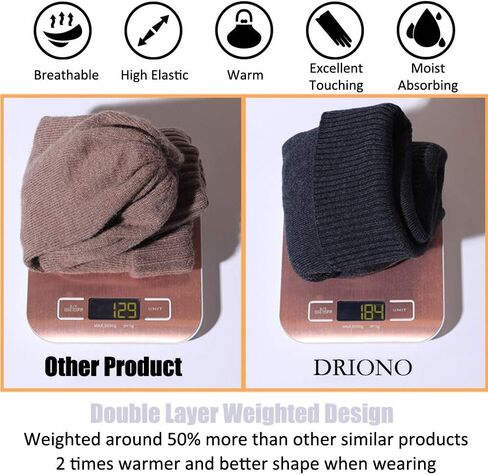 قبعة صغيرة مرجحة من DRIONO - مقاس فضفاض للجنسين 180 جرام، قبعة جمجمة مترهلة كبيرة جدًا ومحبوكة بوزن 180 جم in Kuwait