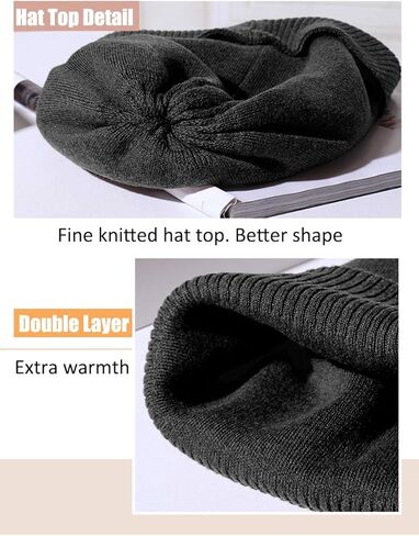 قبعة صغيرة مرجحة من DRIONO - مقاس فضفاض للجنسين 180 جرام، قبعة جمجمة مترهلة كبيرة جدًا ومحبوكة بوزن 180 جم in Kuwait