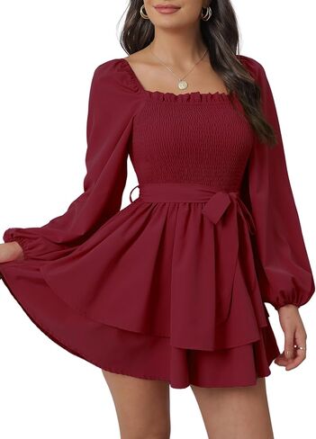 Zexxxy المرأة السروال القصير كم طويل Smocked المتدرج كشكش حللا قصيرة عطلة لطيف ملابس صغيرة S-XXL in Kuwait