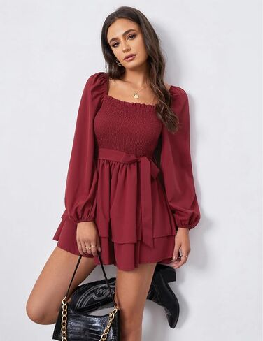 Zexxxy المرأة السروال القصير كم طويل Smocked المتدرج كشكش حللا قصيرة عطلة لطيف ملابس صغيرة S-XXL in Kuwait