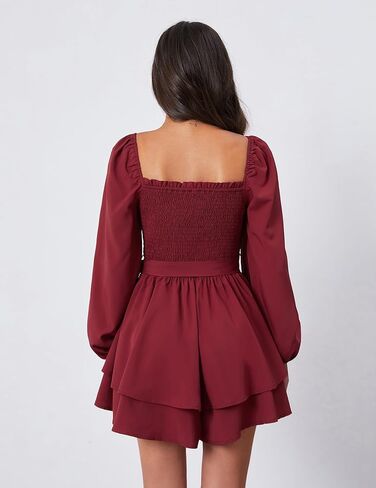 Zexxxy المرأة السروال القصير كم طويل Smocked المتدرج كشكش حللا قصيرة عطلة لطيف ملابس صغيرة S-XXL in Kuwait