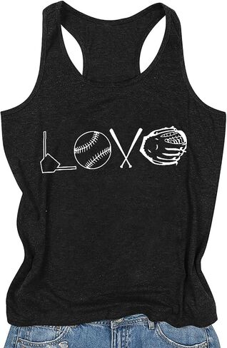 Baseball Tanks Top Women Love Baseball Graphic Racerback Casual Sleeveless Baseball Match Gifts Shirt in Kuwait