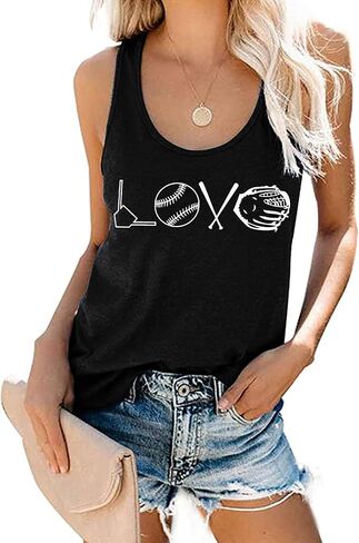 Baseball Tanks Top Women Love Baseball Graphic Racerback Casual Sleeveless Baseball Match Gifts Shirt in Kuwait