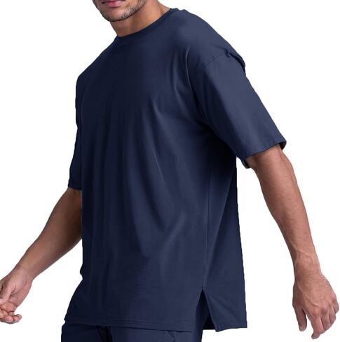 Magiftbox Cotton Gym Shirts Oversized Athletic Loose Workout t Shirts Short Sleeve for Men T68N in Saudi Arabia